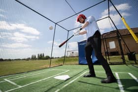 I tried my hand at baseball at Batter-Up in Farlington Fields - Portsmouth's first outdoor batting cage.