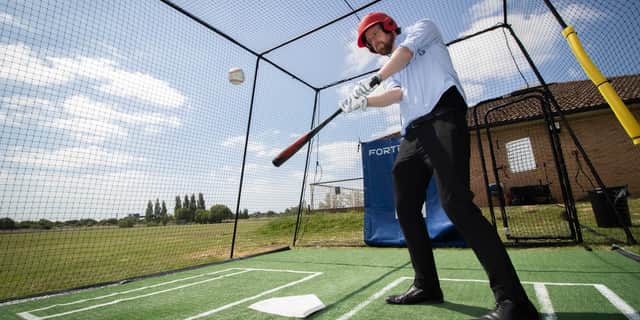 I tried my hand at baseball at Batter-Up in Farlington Fields - Portsmouth's first outdoor batting cage.