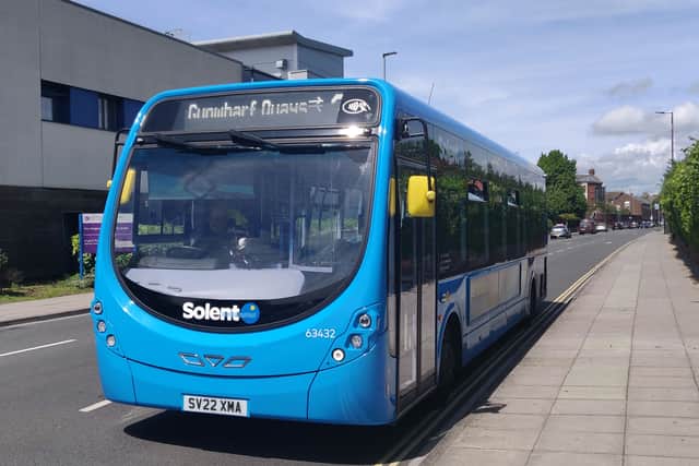 A First Solent bus to Gunwharf Quays
