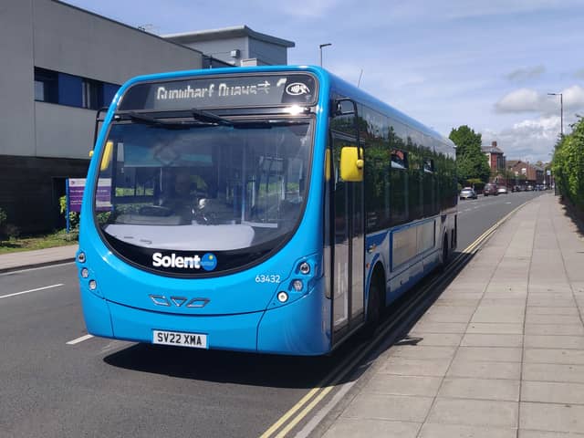 A First Solent bus to Gunwharf Quays