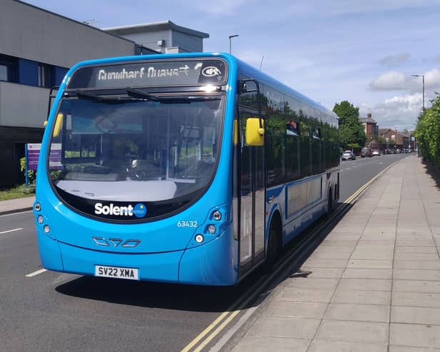 A First Solent bus to Gunwharf Quays