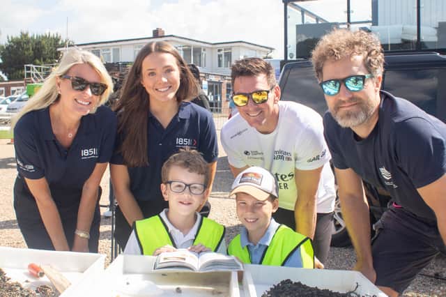 Pictured: Beverley Cowdell and Vicky Whitewick from the 1851 Trust with Barny Hobbs, Solent Seascape Officer with Elliot 9 and Theo 9 learning about oysters
Picture: Habibur Rahman