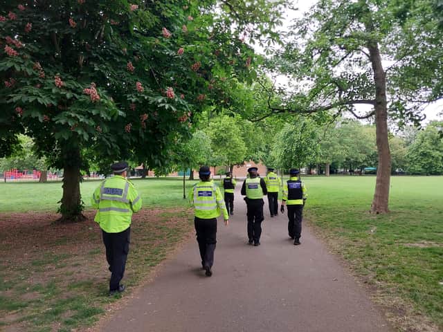 Police searched green spaces in the area where it is believed knifes and weapons are hidden