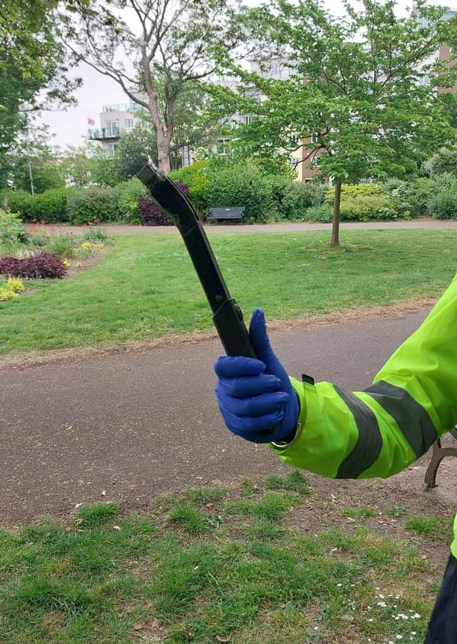 A metal pole was found in Milton Park by police in Portsmouth