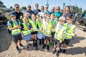 Pictured:  Emirates Great Britain SailGP Team and Emsworth Primary School explore the role of oysters in the seascape restoration. Picture: Habibur Rahman