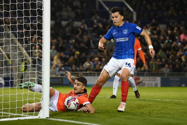 Tom McIntyre in action for Pompey against Sheffield Wednesday in October