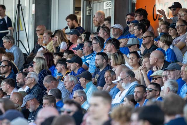 Pompey fans at Westleigh Park for the Hawks game last year.
