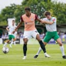 Kusini Yengi in action for Pompey at Nyewood Lane in July 2024 during the annual friendly against Bognor. Picture: Jason Brown/ProSportsImages