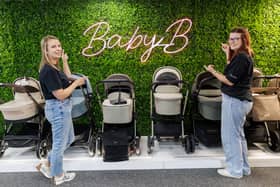 Ashleigh and Emily at Baby B celebrate the stores fifth birthday with five weeks of giveaways. Picture: Marcin Jedrysiak