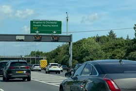 The crash is causing traffic to build past the A3 turnoff.