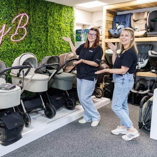 Ashleigh and Emily at Baby B celebrate the stores fifth birthday with five weeks of giveaways. Picture: Marcin Jedrysiak