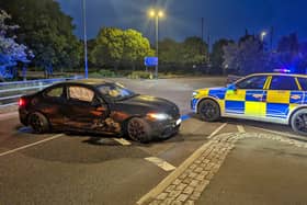 A BMW crashed out on Winston Churchill Avenue early this morning after "reckless" driving.