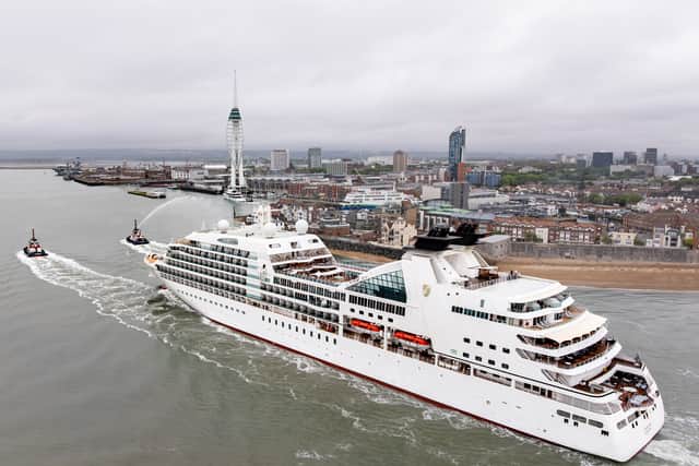 "Six-star exclusive" cruise ship Seabourn Sojourn sailing into Portsmouth International Port for the first time on May 30.