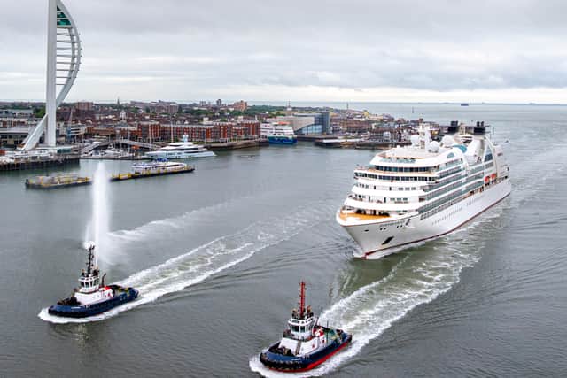 "Six-star exclusive" cruise ship Seabourn Sojourn sailing into Portsmouth International Port for the first time on May 30.