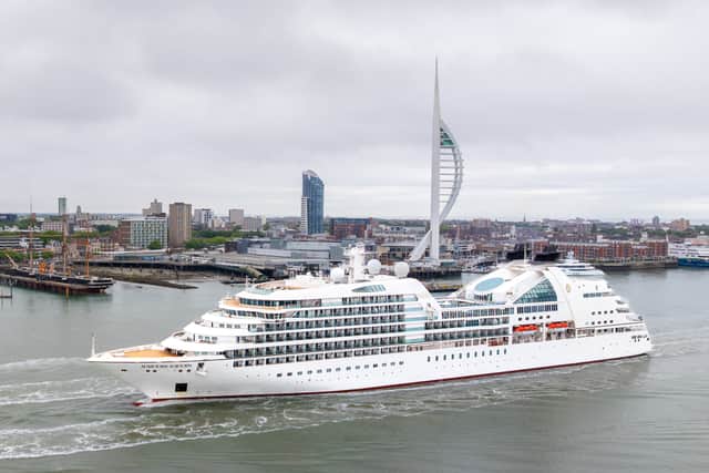 "Six-star exclusive" cruise ship Seabourn Sojourn sailing into Portsmouth International Port for the first time on May 30.