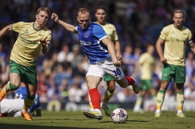 Anthony Scully faces Bristol City at Fratton Park in a July 2023's pre-season friendly. Picture: Jason Brown/ProSportsImages