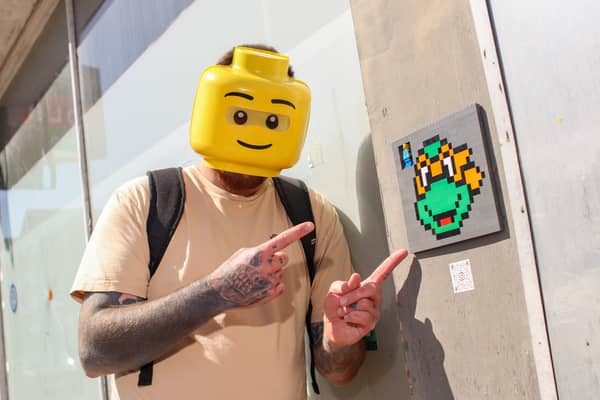 Artist known as Bricksy has started to put up Lego mosaics in Albert Road, Portsmouth.
