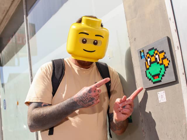 Artist known as Bricksy has started to put up Lego mosaics in Albert Road, Portsmouth.