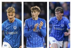 From left to right: Thomas Waddingham, Hayden Matthews and Jacob Farrell are Australian signings Pompey are looking to build on. 