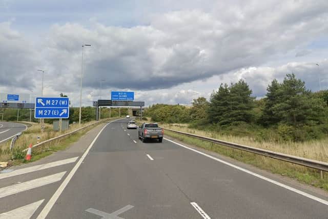 M27 junction 12 heading north from the M275