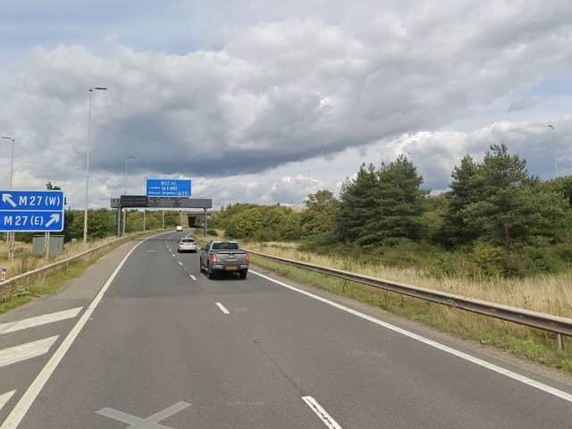 M27 junction 12 heading north from the M275