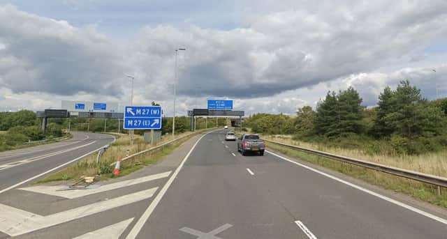 M27 junction 12 heading north from the M275