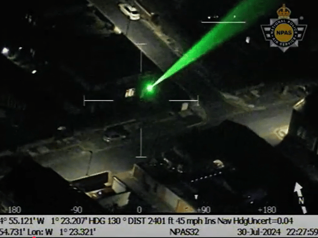 Cameron Ronald Daniel Jackson pointed a laser at a police helicopter.