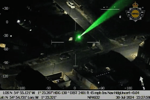Cameron Ronald Daniel Jackson pointed a laser at a police helicopter.