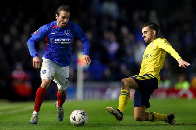 Arsenal's Dani Ceballos challenges Ryan Williams in the FA Cup in March 2020. Picture: Dan Istitene/Getty Images