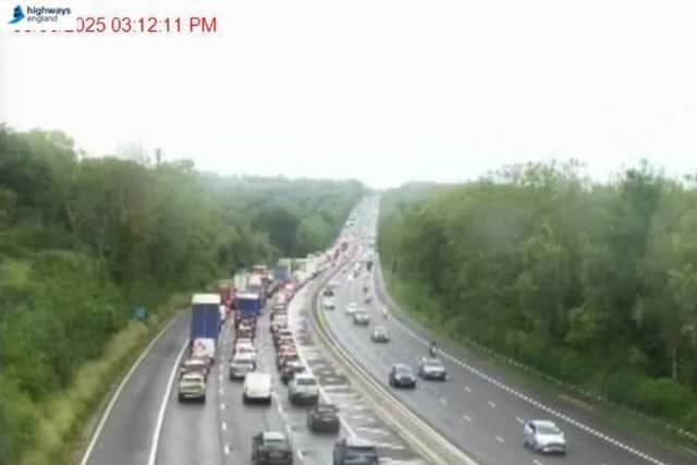 Three-car crash on M3
