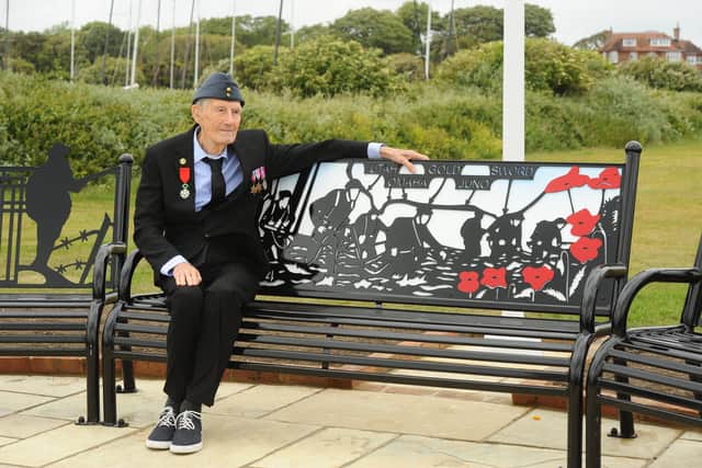 Pictured is: D Day veteran 100-year-old Albert Westgate.
Picture: Sarah Standing (050625-7633)