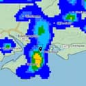Met Office map shows when heavy rain is forecast to hit Portsmouth.
