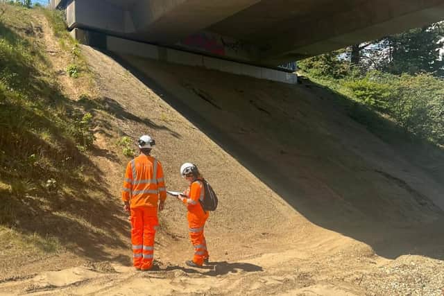 The National Highways project team carrying out a structural assessment of the north IBM bridge