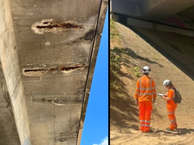  The National Highways project team carrying out a structural assessment of the 'north IBM bridge'