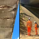  The National Highways project team carrying out a structural assessment of the 'north IBM bridge'