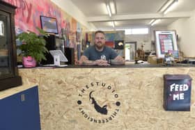 Tom Roberts from Lee-on-the-Solent, has officially opened his first physical art studio called The Studio @ThirteenEight in Stoke Road, Gosport.

Pictured: Tom Roberts 

Picture: Sarah Standing (050625-4183) 