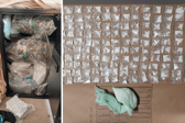 Police have seized a large quantity of drugs, weapons, and £15k from an address in Gunwharf Quays.