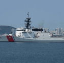 USCGC Stratton arrives in Busan South Korea. Royal Navy sailors aboard HMS Spey were given a tour of the vessel ahead of the arrival of HMS Prince of Wales.