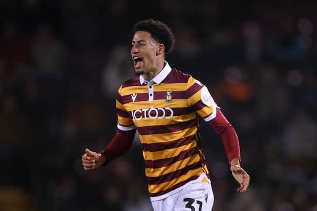 Jonathan Tomkinson in action for Bradford City