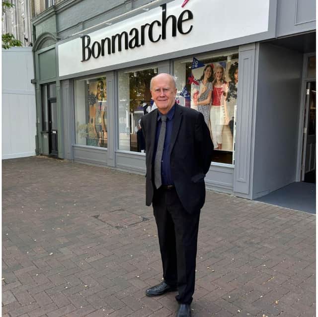Gosport Borough Council Leader Cllr Peter Chegwyn outside Bonmarche which opened this year.