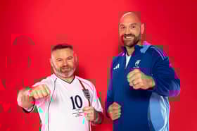 Soccer Aid 2025 - Wayne Rooney (L) and Tyson Fury (R)