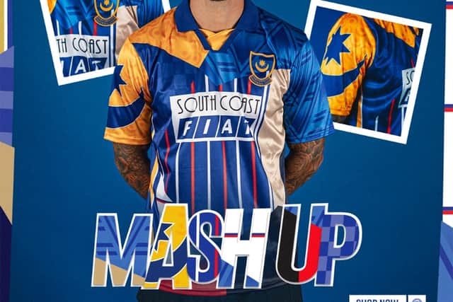 Pompey's new mash-up retro shirt is causing quite a stir. Pic: Portsmouth FC