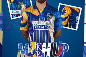 Pompey's new mash-up retro shirt is causing quite a stir. Pic: Portsmouth FC