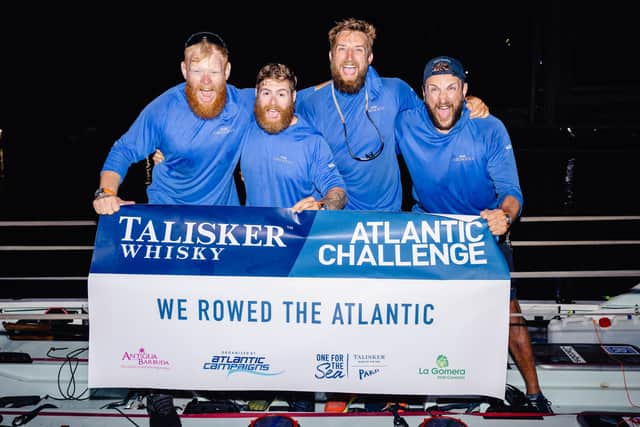 Lt Cdr Mitchell-Heggs (right) with shipmates at the Atlantic row finish line. The full list of Royal Navy and Royal Marines personnel commemorated in the King's Birthday Honours List has been released.