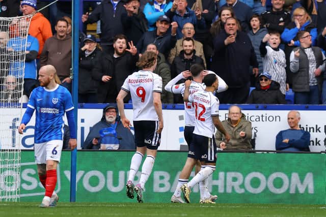 Aaron Collins scored against Pompey in April 2024.