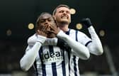 John Swift celebrates with West Brom team-mate Brandon Thomas-Asante during a game against Blackburn Rovers last season
