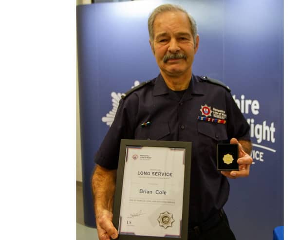 Hampshire and Isle of Wight Fire and Rescue Service (HIWFRS) on-call Firefighter, Brian Cole has been awarded a British Empire Medal (BEM)– in the King’s Birthday Honours list 2025.

Pictured: Brian Cole with his medal 