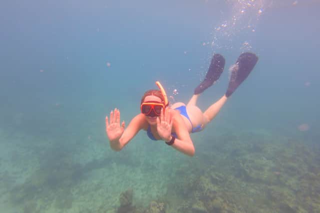 I was in my element, taking a look at the marine life under the surface.