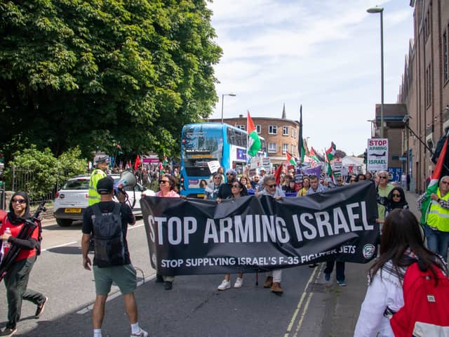 The national Palestine Solidarity Campaign has called three mass mobilizations against the arms trade with Israel, specifically the F-35 fighter jet supply chain on Tuesday 17th June 2025.