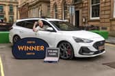 Lewis Denner was in shock and lost for words when his prize was handed over